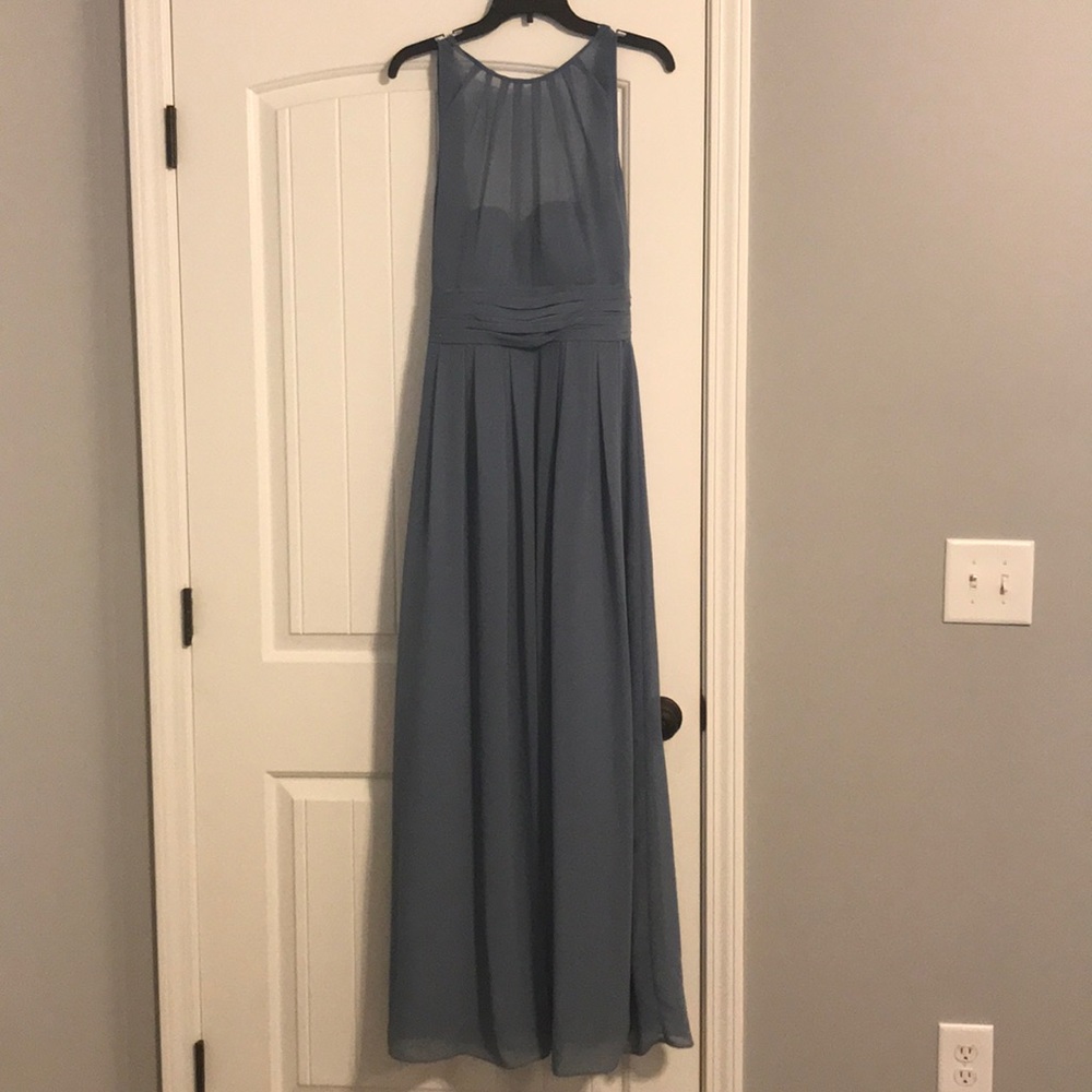 Bill Levkoff Slate Blue Bridesmaid dress
